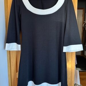 Tiana B. Black and White Scoopneck Dress